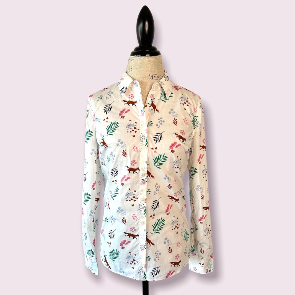 Button Down Floral Print Women's Top